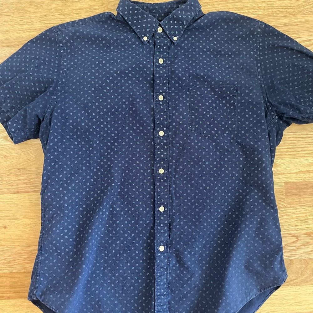 Men's J.Crew Navy Blue Button-Up Shirt